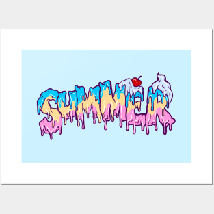 Ice Cream Summer Typography Posters and Art